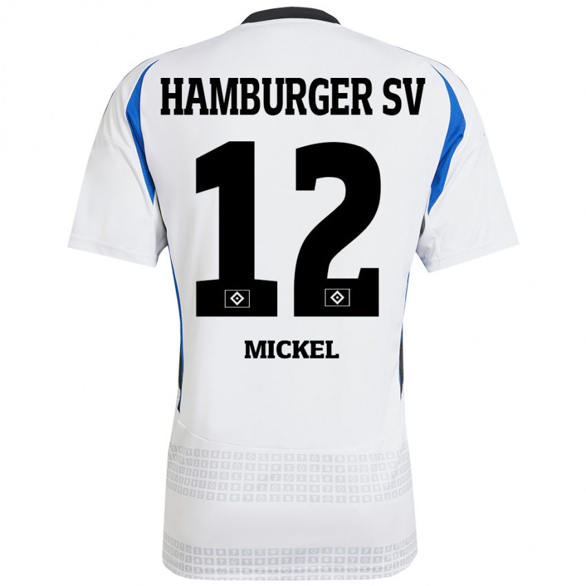 Kinderen Tom Mickel #12 Wit Blauw Thuisshirt Thuistenue 2024/25 T-Shirt