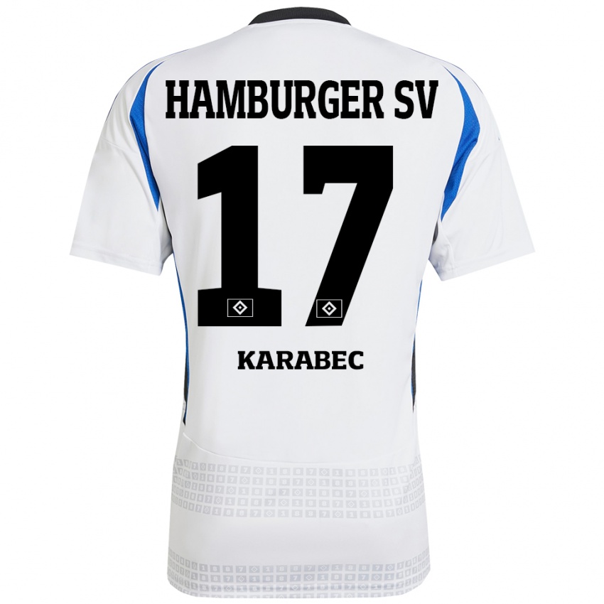 Kinderen Adam Karabec #17 Wit Blauw Thuisshirt Thuistenue 2024/25 T-Shirt