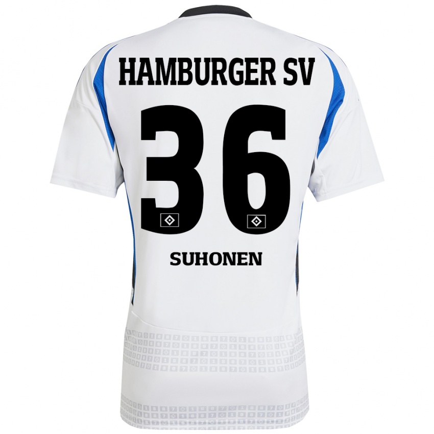 Kinderen Anssi Suhonen #36 Wit Blauw Thuisshirt Thuistenue 2024/25 T-Shirt