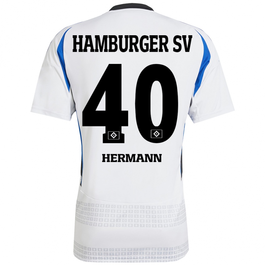 Kinderen Hannes Hermann #40 Wit Blauw Thuisshirt Thuistenue 2024/25 T-Shirt