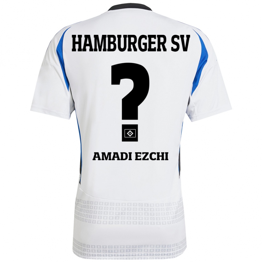 Kinderen Emmanuel Amadi Ezchi #0 Wit Blauw Thuisshirt Thuistenue 2024/25 T-Shirt