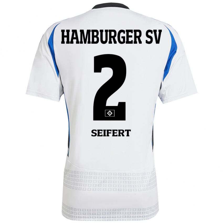 Kinderen Luis Seifert #2 Wit Blauw Thuisshirt Thuistenue 2024/25 T-Shirt