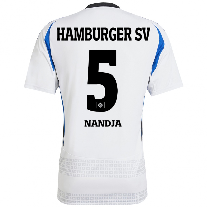 Kinderen Shafiq Nandja #5 Wit Blauw Thuisshirt Thuistenue 2024/25 T-Shirt