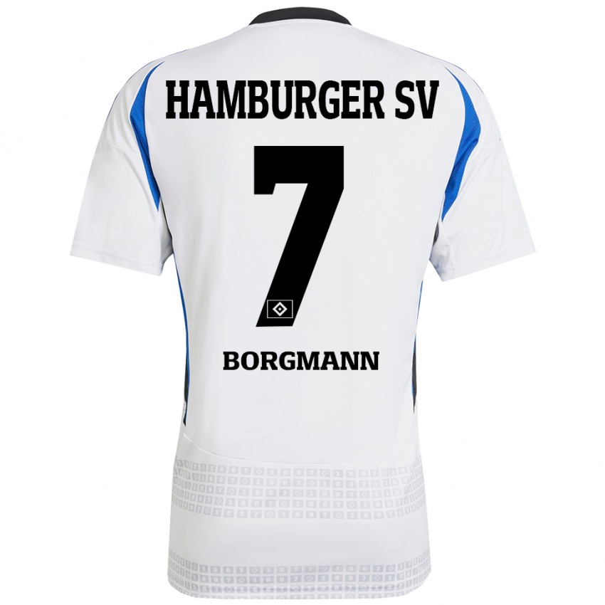 Kinderen Marcus Borgmann #7 Wit Blauw Thuisshirt Thuistenue 2024/25 T-Shirt