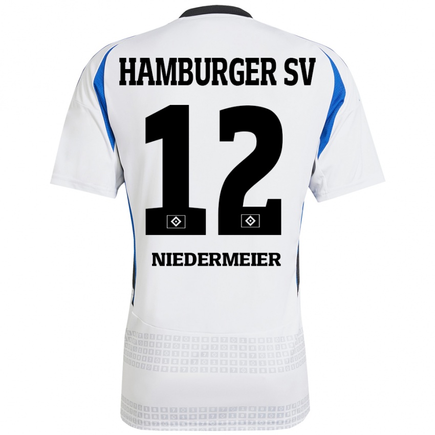 Kinderen Philipp Niedermeier #12 Wit Blauw Thuisshirt Thuistenue 2024/25 T-Shirt