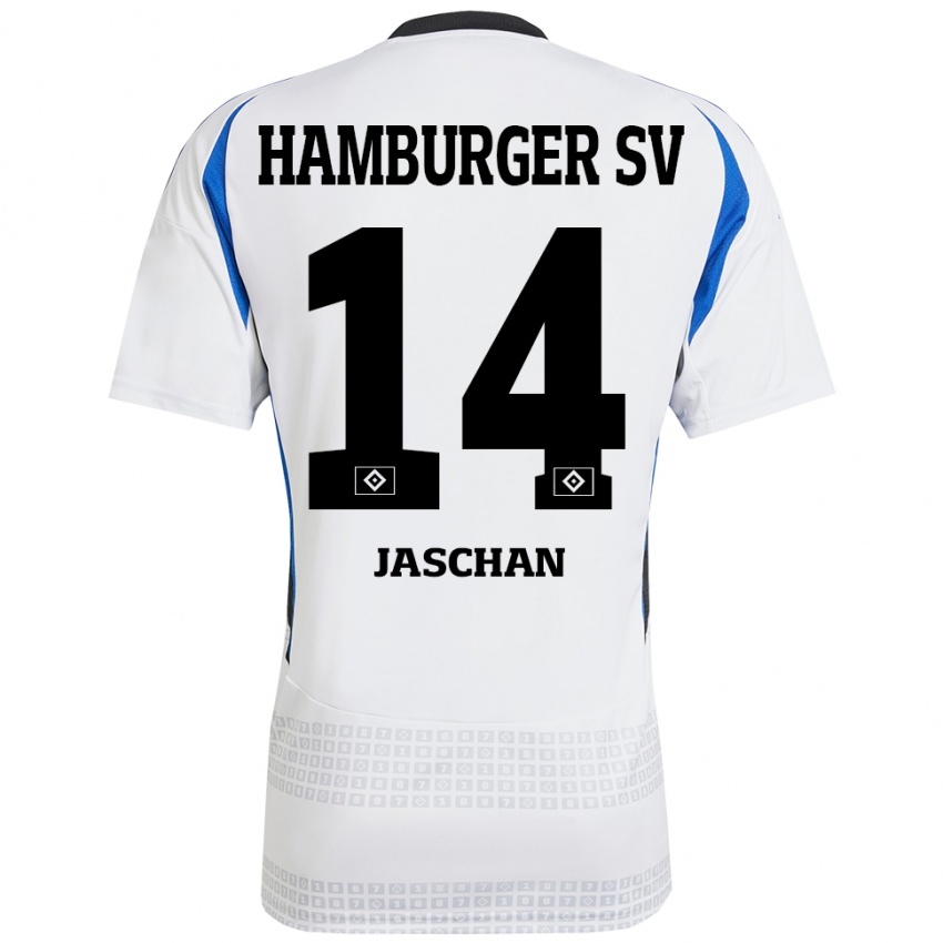 Kinderen Endrik Jaschan #14 Wit Blauw Thuisshirt Thuistenue 2024/25 T-Shirt