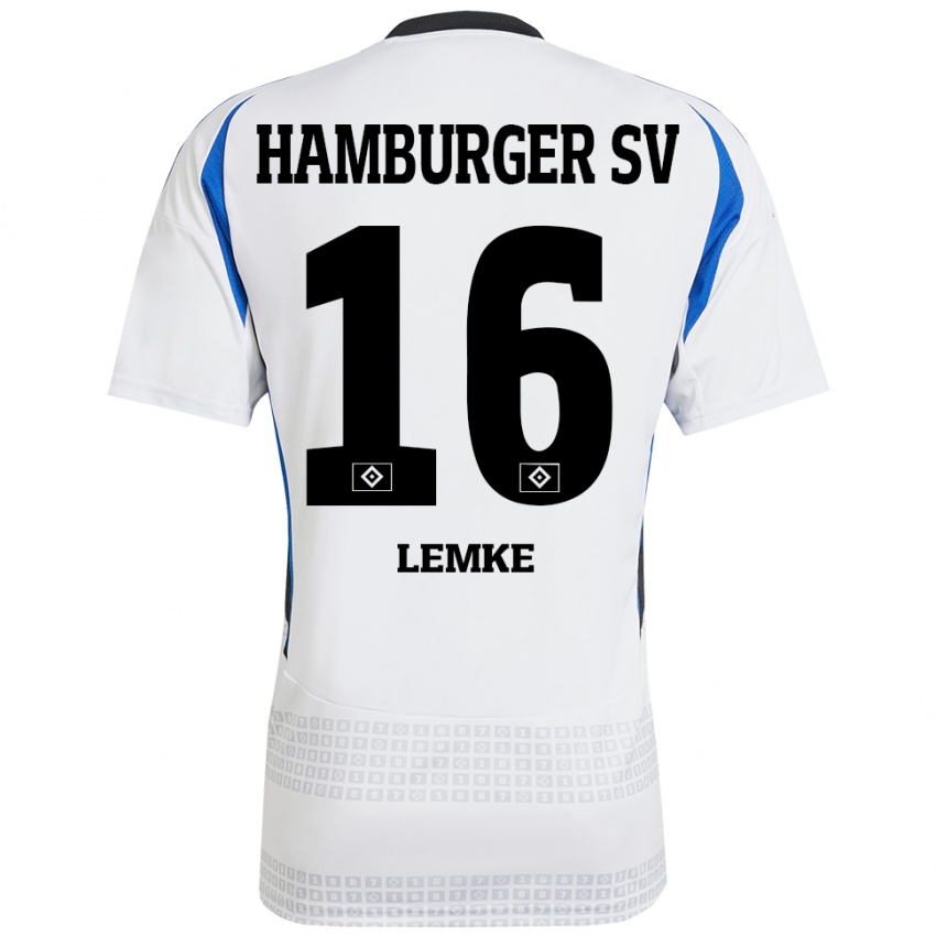 Kinderen Louis Lemke #16 Wit Blauw Thuisshirt Thuistenue 2024/25 T-Shirt