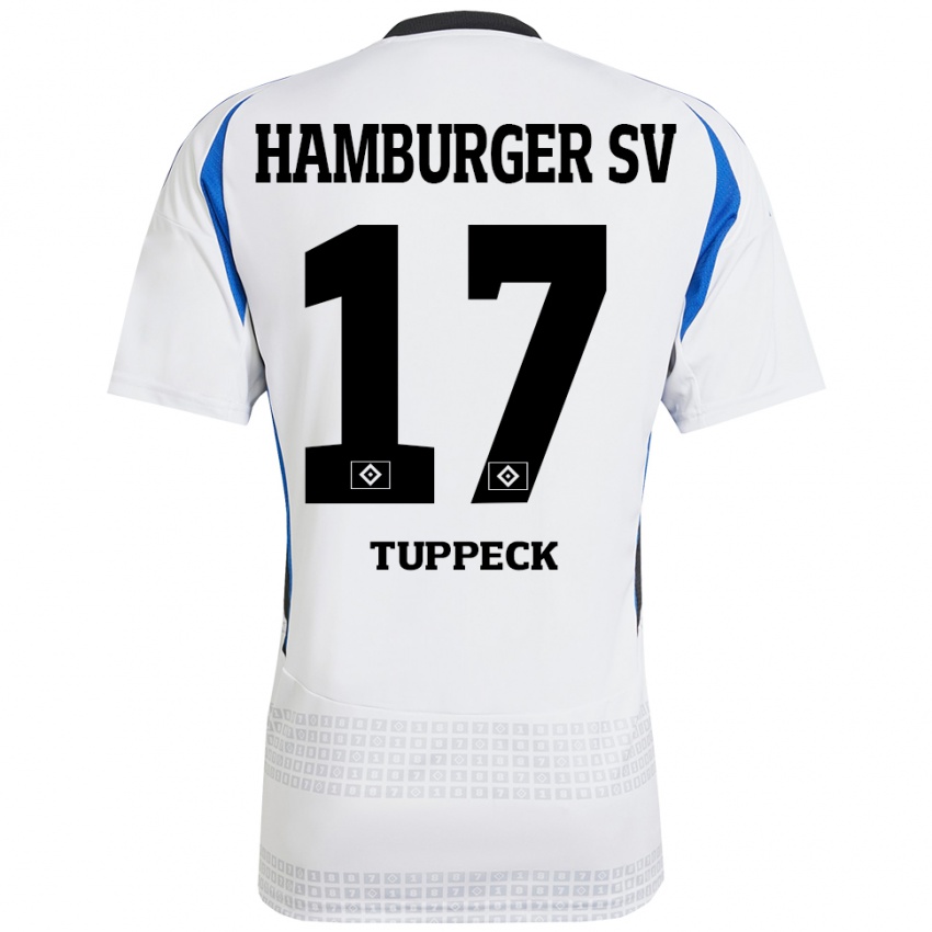 Kinderen Niklas Tuppeck #17 Wit Blauw Thuisshirt Thuistenue 2024/25 T-Shirt