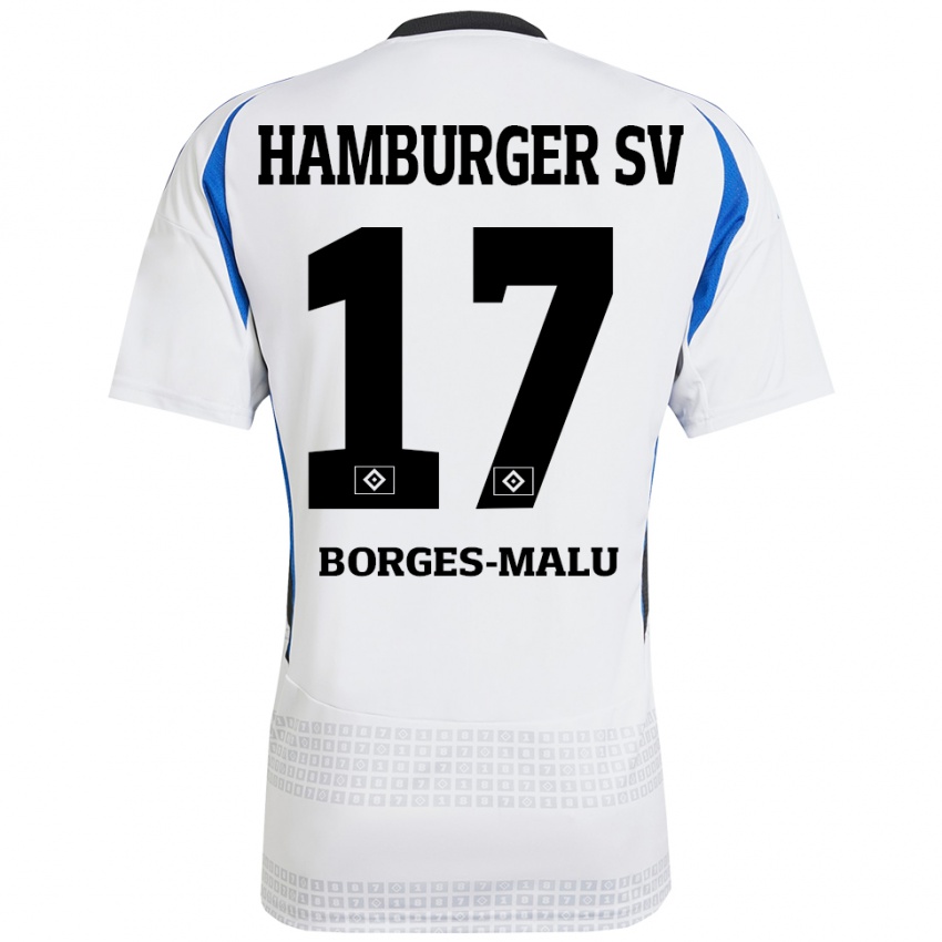 Kinderen Louis Borges-Malu #17 Wit Blauw Thuisshirt Thuistenue 2024/25 T-Shirt