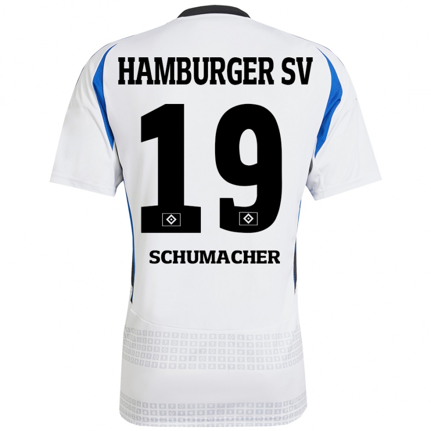 Kinderen Lukas Schumacher #19 Wit Blauw Thuisshirt Thuistenue 2024/25 T-Shirt