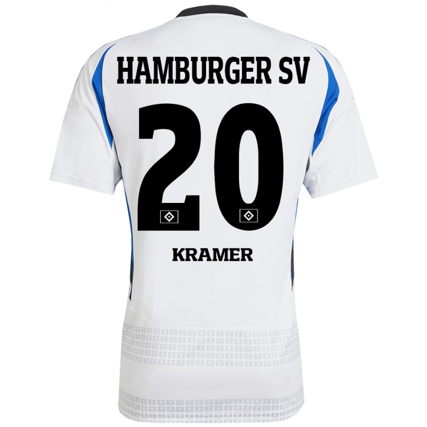 Kinderen Timon Kramer #20 Wit Blauw Thuisshirt Thuistenue 2024/25 T-Shirt