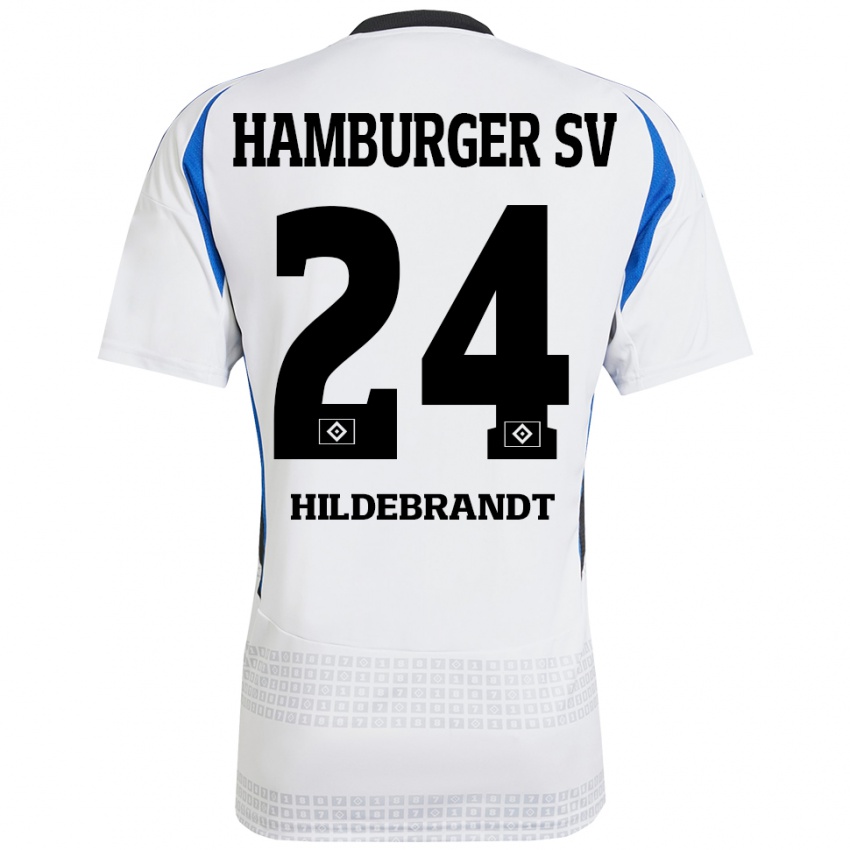 Kinderen Tjark Hildebrandt #24 Wit Blauw Thuisshirt Thuistenue 2024/25 T-Shirt