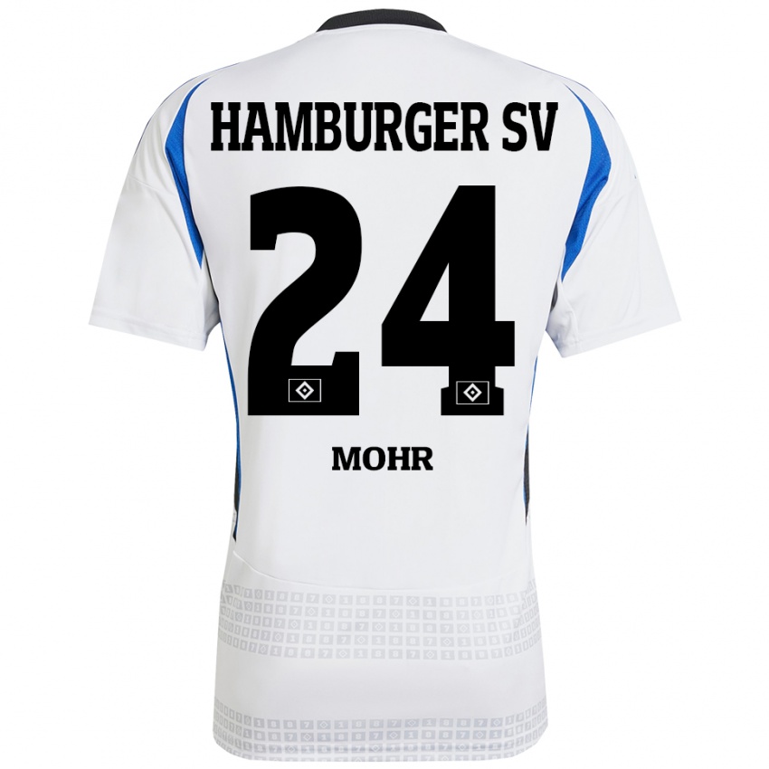 Kinderen Jannik Mohr #24 Wit Blauw Thuisshirt Thuistenue 2024/25 T-Shirt