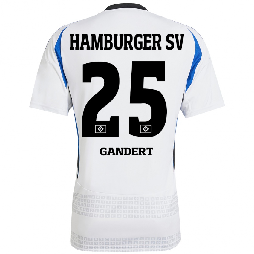 Kinderen Jeremy Gandert #25 Wit Blauw Thuisshirt Thuistenue 2024/25 T-Shirt