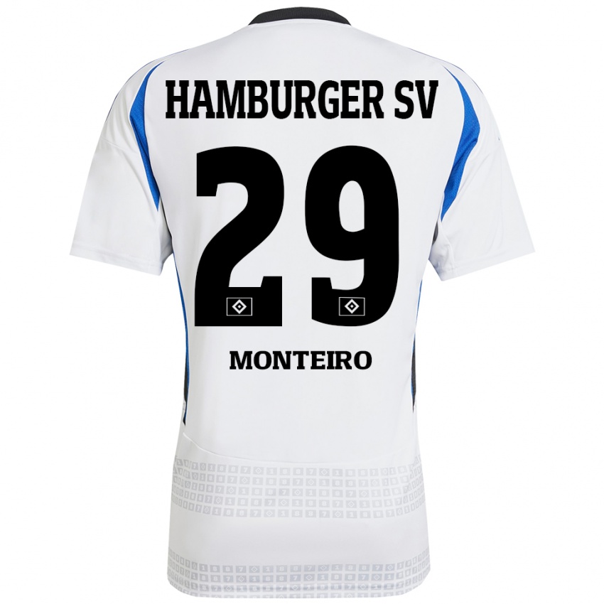 Kinderen Alfa Monteiro #29 Wit Blauw Thuisshirt Thuistenue 2024/25 T-Shirt