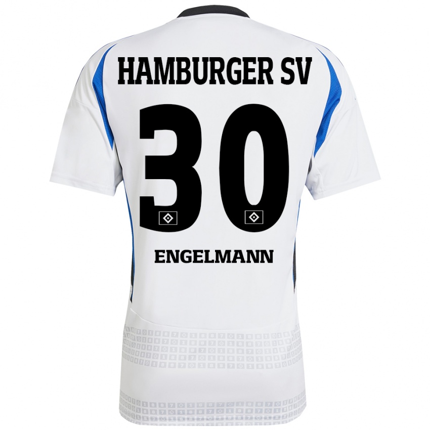 Kinderen Timon Engelmann #30 Wit Blauw Thuisshirt Thuistenue 2024/25 T-Shirt