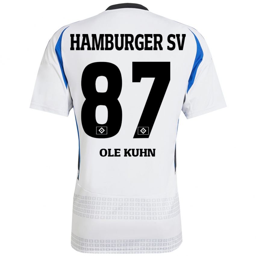 Kinderen Niklas Ole Kühn #87 Wit Blauw Thuisshirt Thuistenue 2024/25 T-Shirt