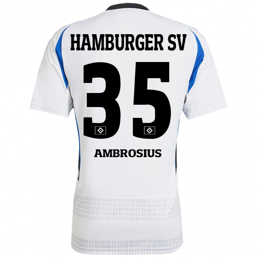 Kinderen Stephan Ambrosius #35 Wit Blauw Thuisshirt Thuistenue 2024/25 T-Shirt