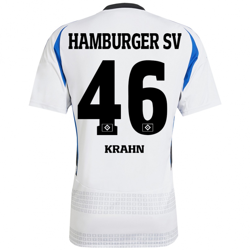 Kinderen Elijah Krahn #46 Wit Blauw Thuisshirt Thuistenue 2024/25 T-Shirt