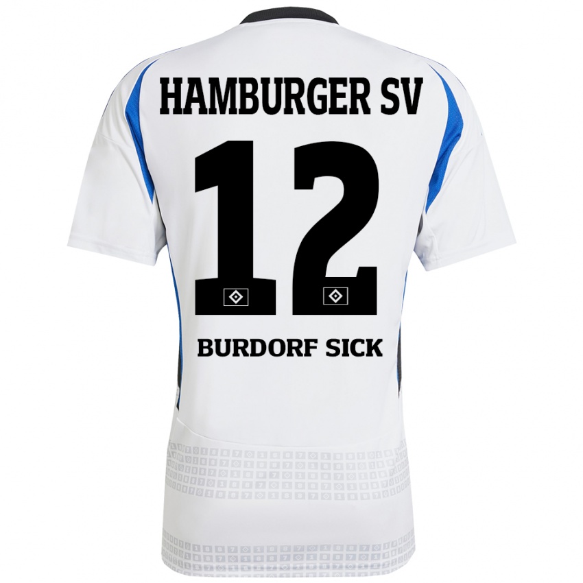 Kinderen Emma Burdorf-Sick #12 Wit Blauw Thuisshirt Thuistenue 2024/25 T-Shirt