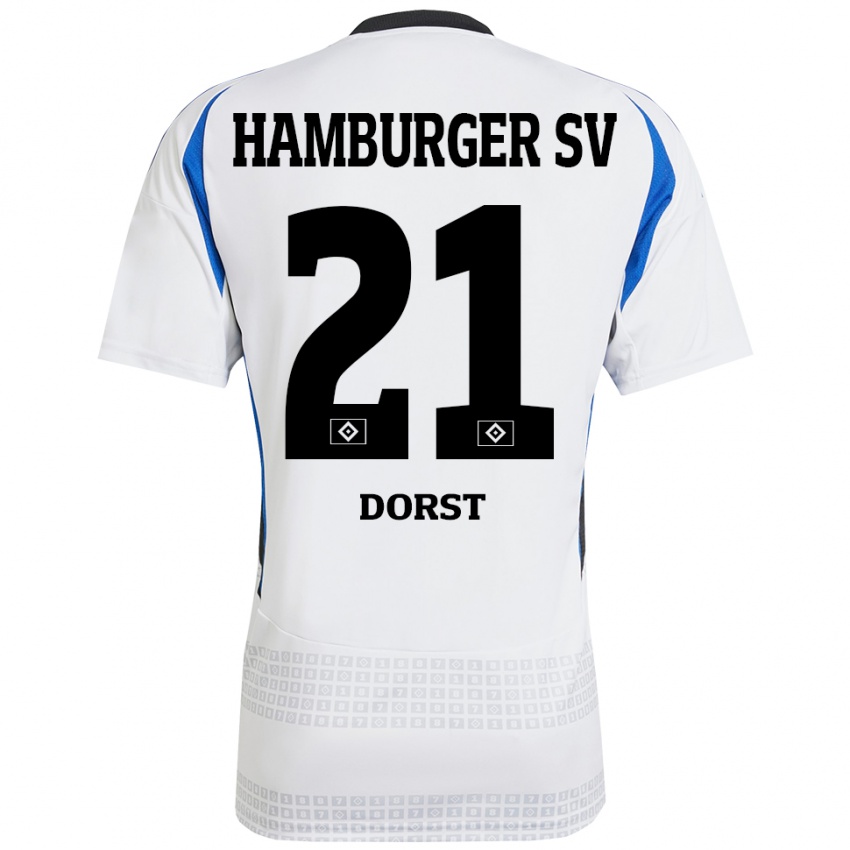 Kinderen Dana Dorst #21 Wit Blauw Thuisshirt Thuistenue 2024/25 T-Shirt