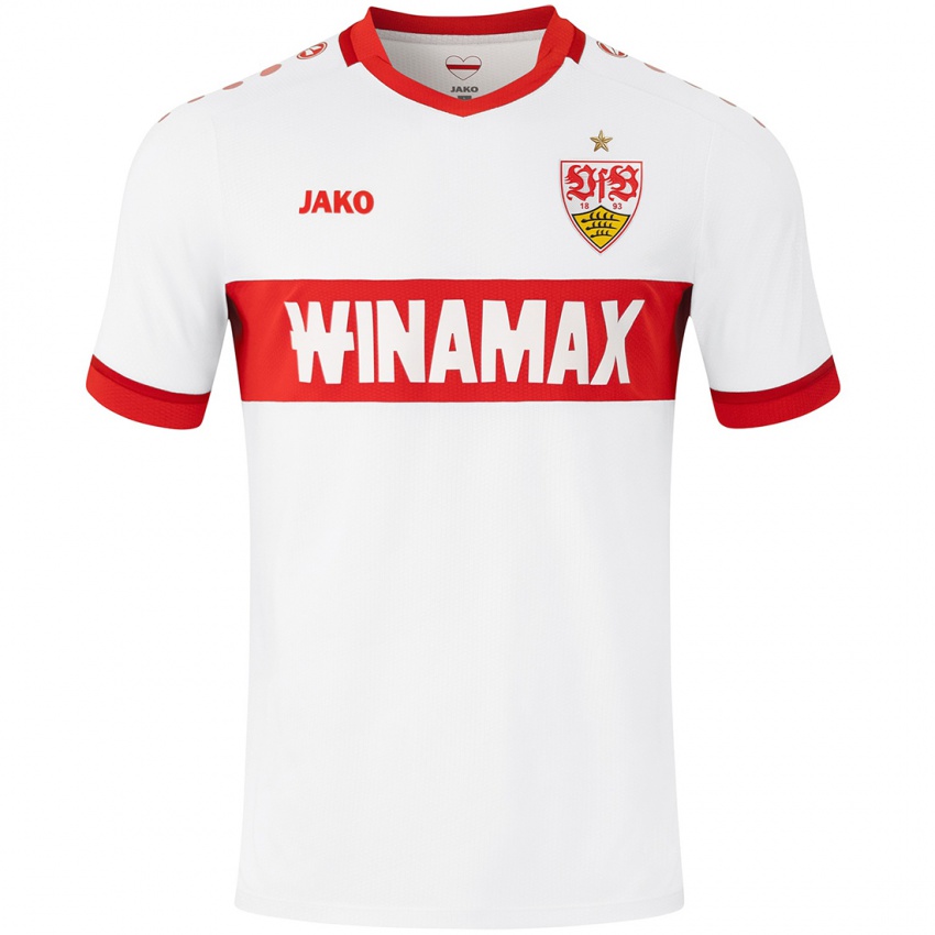 Kinderen Max Voigt #14 Wit Rood Thuisshirt Thuistenue 2024/25 T-Shirt