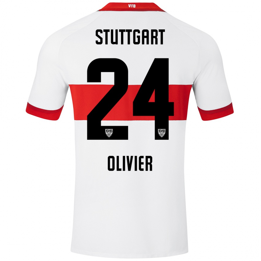 Kinderen Christopher Olivier #24 Wit Rood Thuisshirt Thuistenue 2024/25 T-Shirt