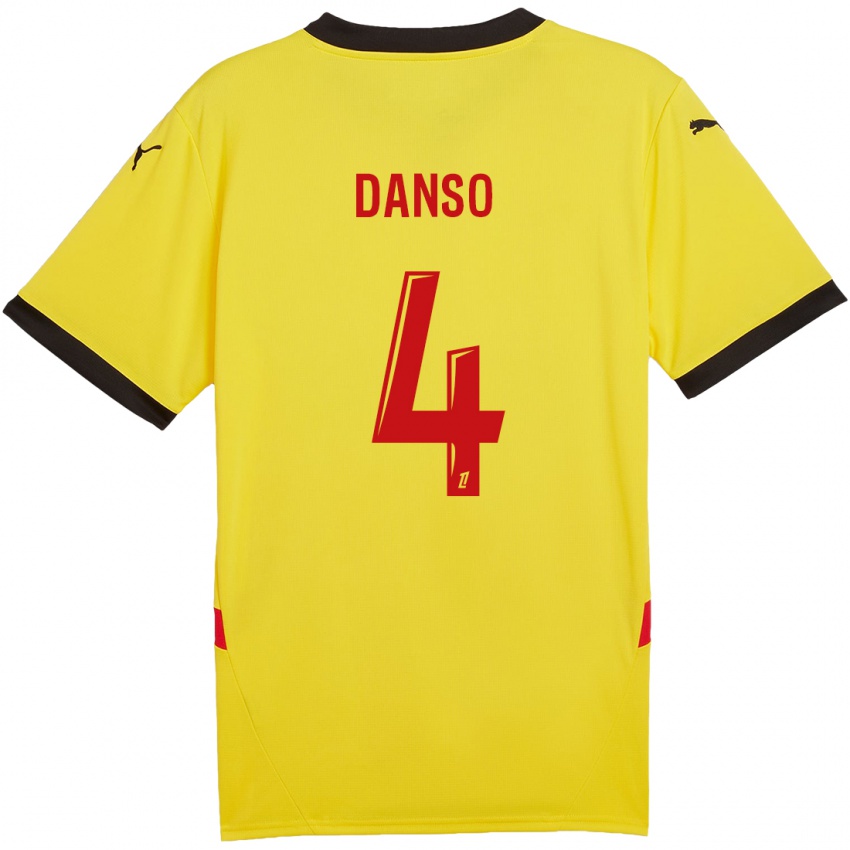 Kinderen Kevin Danso #4 Geel Rood Thuisshirt Thuistenue 2024/25 T-Shirt