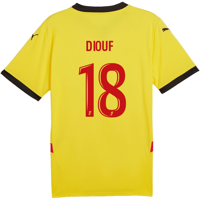 Kinderen Andy Diouf #18 Geel Rood Thuisshirt Thuistenue 2024/25 T-Shirt