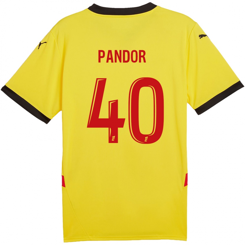 Kinderen Yannick Pandor #40 Geel Rood Thuisshirt Thuistenue 2024/25 T-Shirt