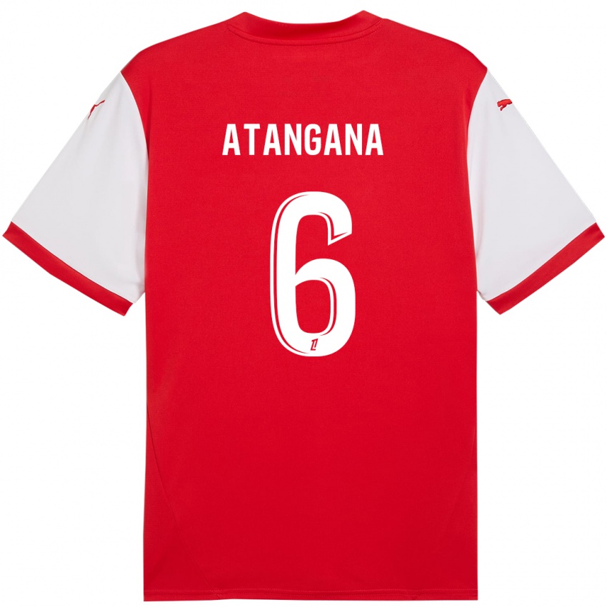 Kinderen Valentin Atangana Edoa #6 Rood Wit Thuisshirt Thuistenue 2024/25 T-Shirt