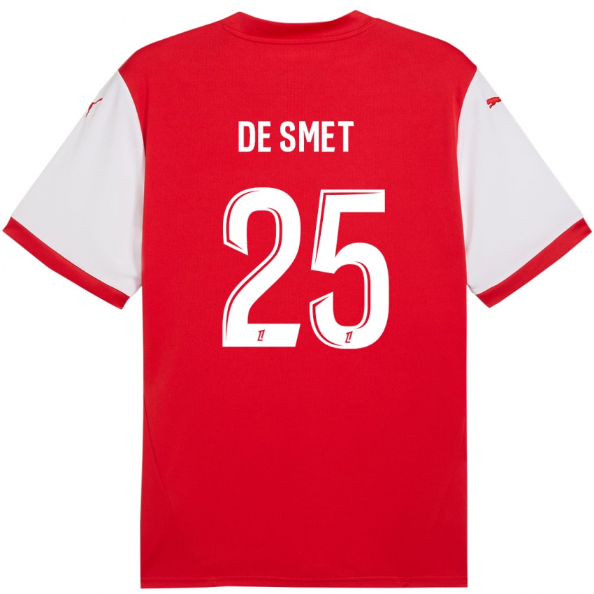 Kinderen Thibault De Smet #25 Rood Wit Thuisshirt Thuistenue 2024/25 T-Shirt