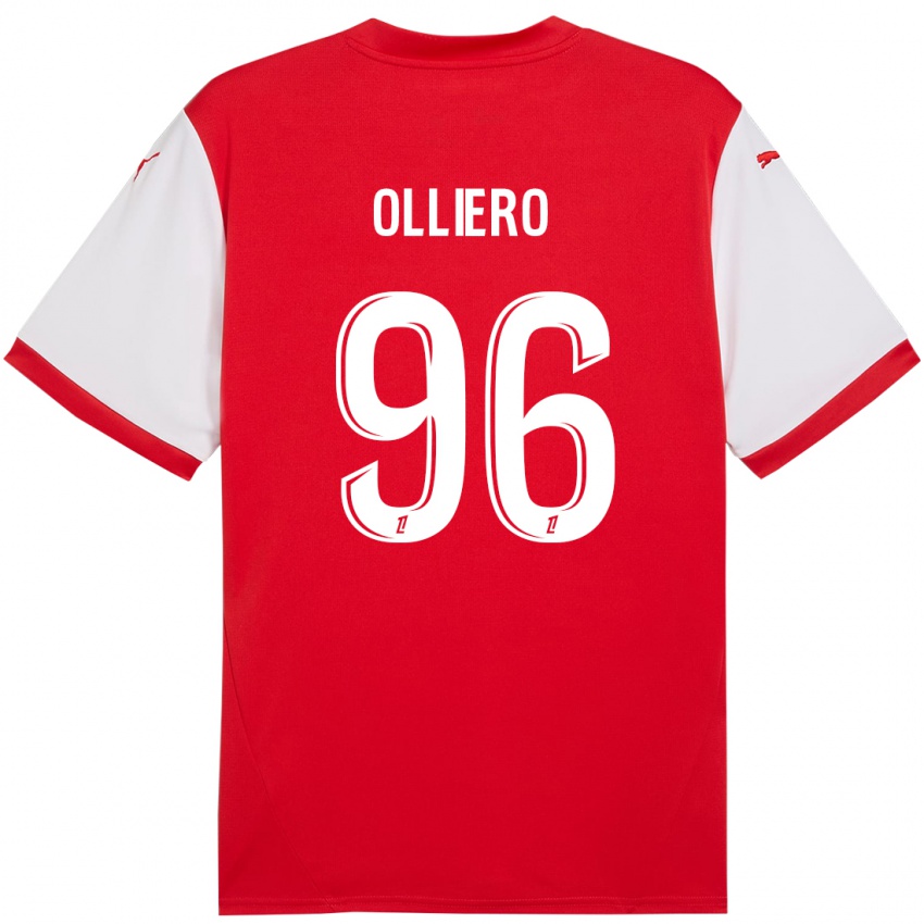 Kinderen Alexandre Olliero #96 Rood Wit Thuisshirt Thuistenue 2024/25 T-Shirt