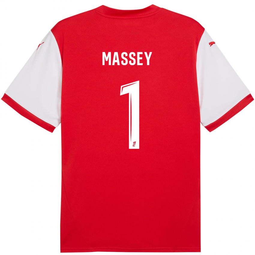 Kinderen Kayza Massey #1 Rood Wit Thuisshirt Thuistenue 2024/25 T-Shirt