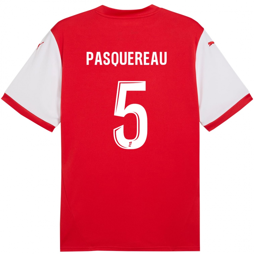 Kinderen Julie Pasquereau #5 Rood Wit Thuisshirt Thuistenue 2024/25 T-Shirt