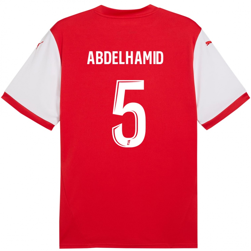 Kinderen Yunis Abdelhamid #5 Rood Wit Thuisshirt Thuistenue 2024/25 T-Shirt