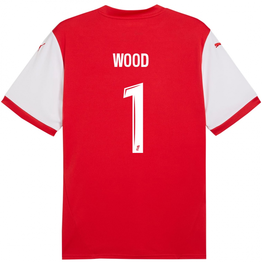 Kinderen Mackenzie Wood #1 Rood Wit Thuisshirt Thuistenue 2024/25 T-Shirt