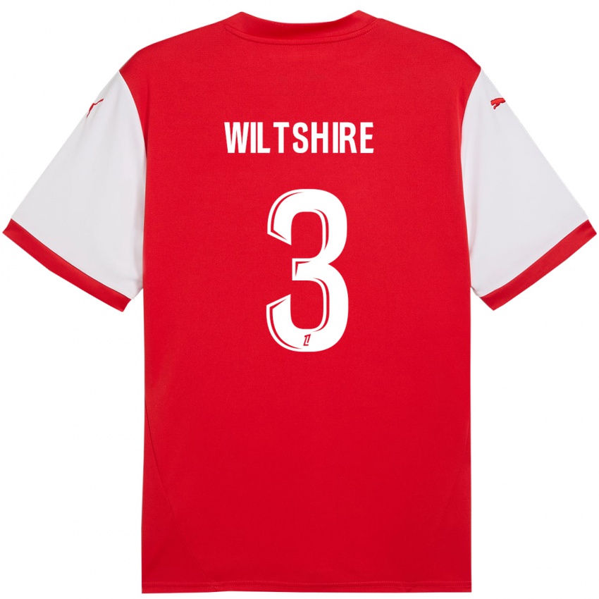 Kinderen Tiernny Wiltshire #3 Rood Wit Thuisshirt Thuistenue 2024/25 T-Shirt