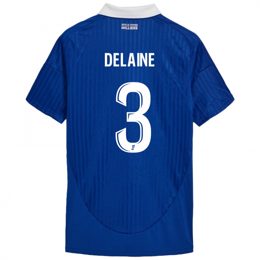 Kinderen Thomas Delaine #3 Blauw Wit Thuisshirt Thuistenue 2024/25 T-Shirt