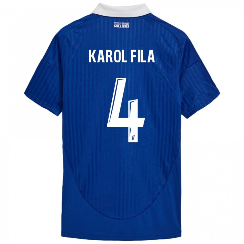 Kinderen Karol Fila #4 Blauw Wit Thuisshirt Thuistenue 2024/25 T-Shirt