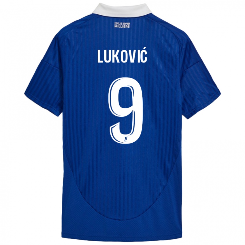 Kinderen Milos Lukovic #9 Blauw Wit Thuisshirt Thuistenue 2024/25 T-Shirt