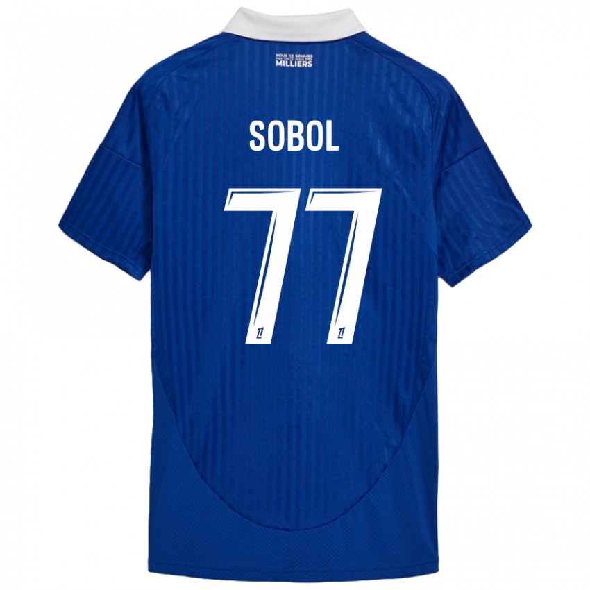 Kinderen Eduard Sobol #77 Blauw Wit Thuisshirt Thuistenue 2024/25 T-Shirt