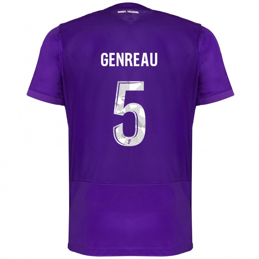 Kinderen Denis Genreau #5 Paars Wit Thuisshirt Thuistenue 2024/25 T-Shirt