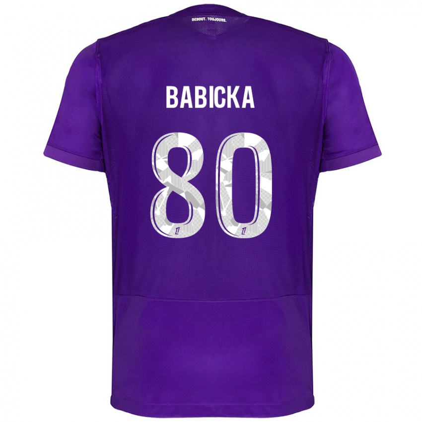 Kinderen Shavy Babicka #80 Paars Wit Thuisshirt Thuistenue 2024/25 T-Shirt