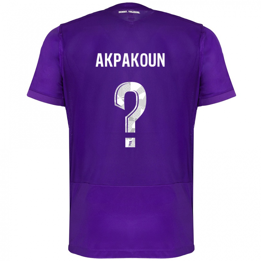 Kinderen Noé Akpakoun #0 Paars Wit Thuisshirt Thuistenue 2024/25 T-Shirt