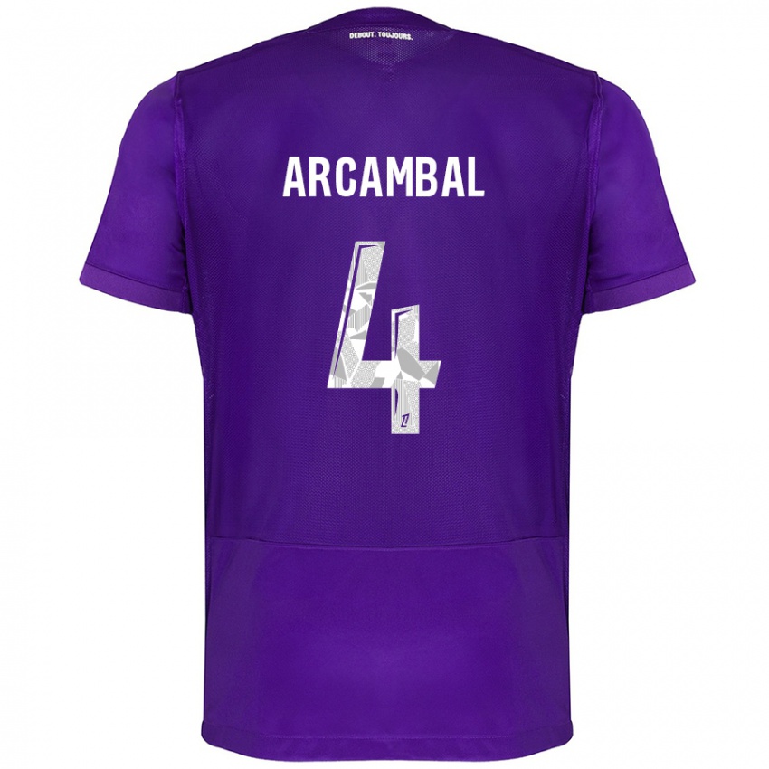 Kinderen Anais Arcambal #4 Paars Wit Thuisshirt Thuistenue 2024/25 T-Shirt