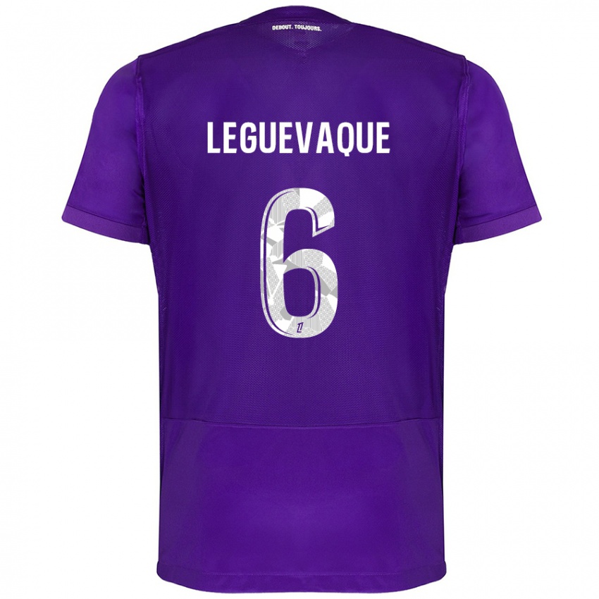 Kinderen Laurie Leguevaque #6 Paars Wit Thuisshirt Thuistenue 2024/25 T-Shirt