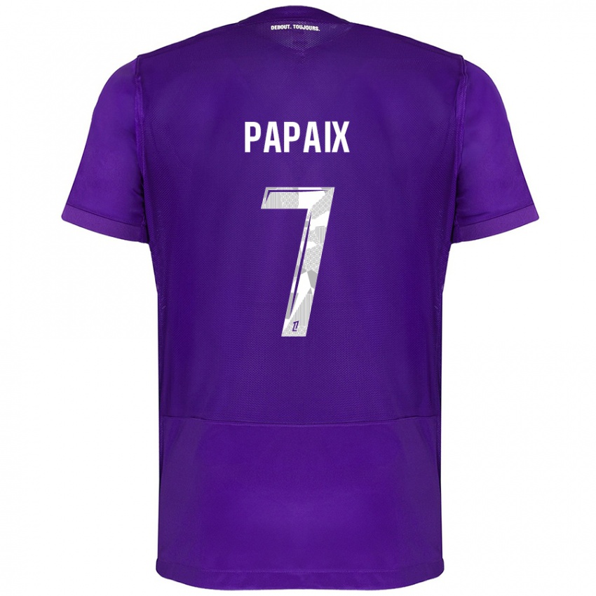 Kinderen Marie Papaix #7 Paars Wit Thuisshirt Thuistenue 2024/25 T-Shirt