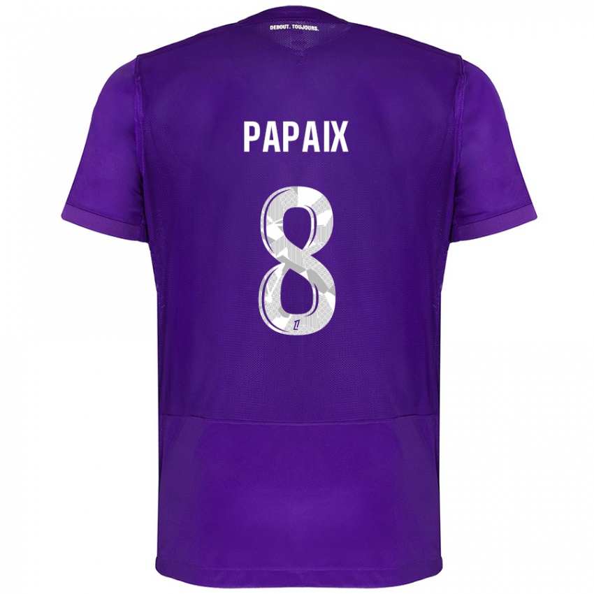 Kinderen Pauline Papaix #8 Paars Wit Thuisshirt Thuistenue 2024/25 T-Shirt