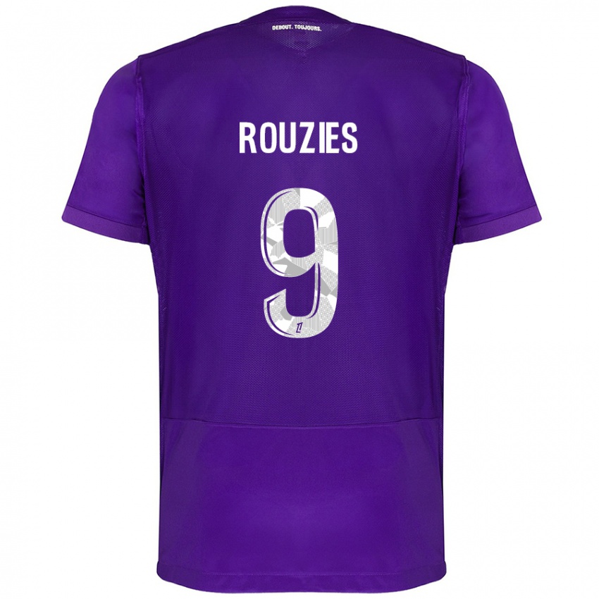 Kinderen Manon Rouzies #9 Paars Wit Thuisshirt Thuistenue 2024/25 T-Shirt